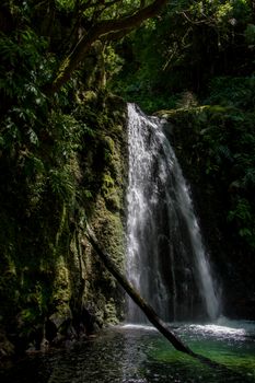 walk and discover the prego salto waterfall on the island of sao miguel, azores, Portugal.