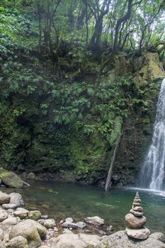 walk and discover the prego salto waterfall on the island of sao miguel, azores, Portugal.