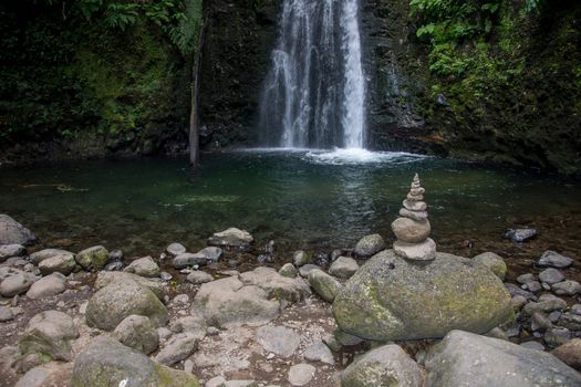 walk and discover the prego salto waterfall on the island of sao miguel, azores, Portugal.