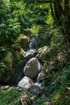 walk and discover the prego salto waterfall on the island of sao miguel, azores, Portugal.