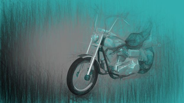 3d illustration of motorcycle
