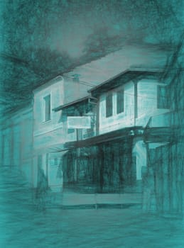 3d illustration of olt town houses

