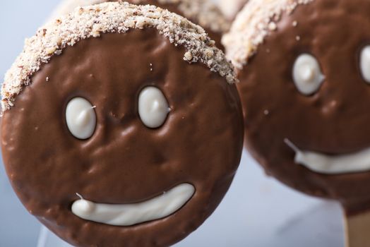 chocolate face shape smiley face cookie