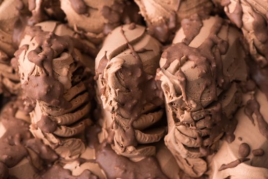 close-up of appetizing ice cream, macro photography