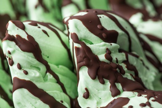 close-up of appetizing ice cream, macro photography