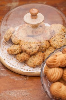 oatmeal cookies in a sealed glass container