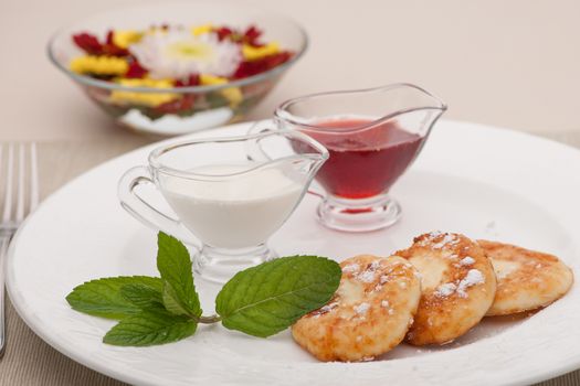 breakfast served with toast and milk