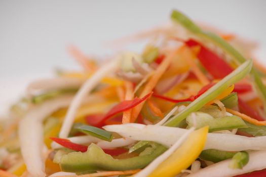 sliced vegetables close up on a light background