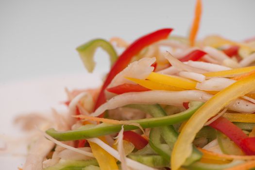 sliced vegetables close up on a light background