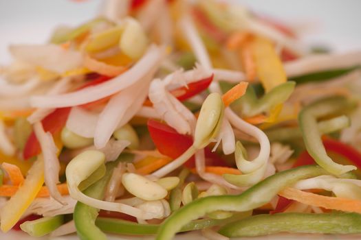 sliced vegetables close up on a light background