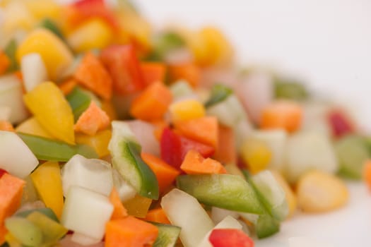 sliced vegetables close up on a light background