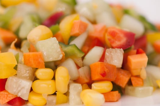 sliced vegetables close up on a light background