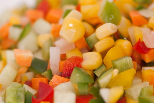 sliced vegetables close up on a light background