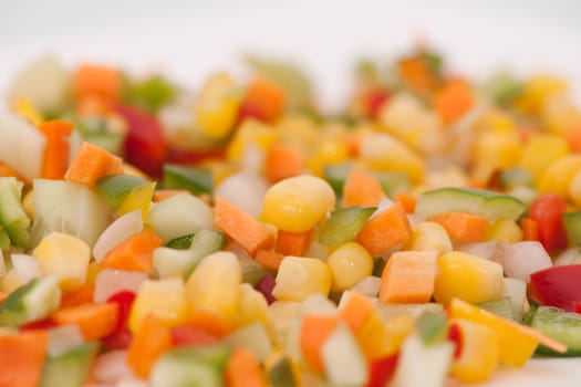 sliced vegetables close up on a light background