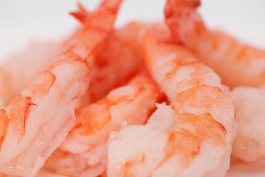 prawns close-up on a light background