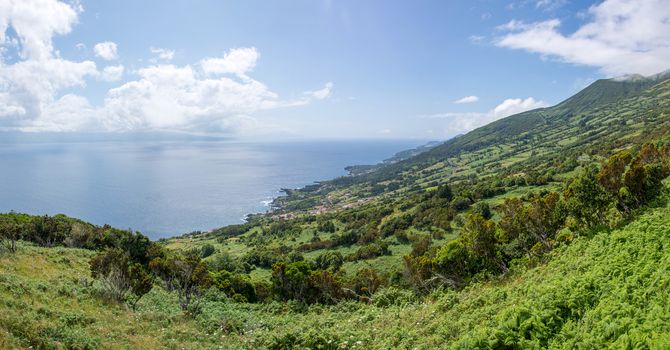 Walk on the Azores archipelago. Discovery of the island of sao jorge, Azores. Portugal. , Azores. Portugal. Velas