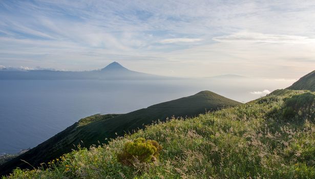 Walk on the Azores archipelago. Discovery of the island of sao jorge, Azores. Portugal. , Azores. Portugal. Velas