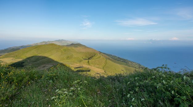 Walk on the Azores archipelago. Discovery of the island of sao jorge, Azores. Portugal. , Azores. Portugal. Velas