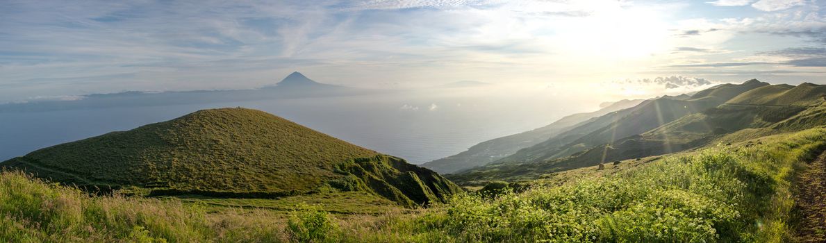 Walk on the Azores archipelago. Discovery of the island of sao jorge, Azores. Portugal. , Azores. Portugal. Velas