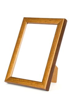 Copper photo frame isolated on white background with clipping path