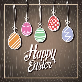 Digitally generated Happy Easter greeting vector