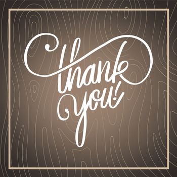 Digitally generated Thank you in cursive script vector