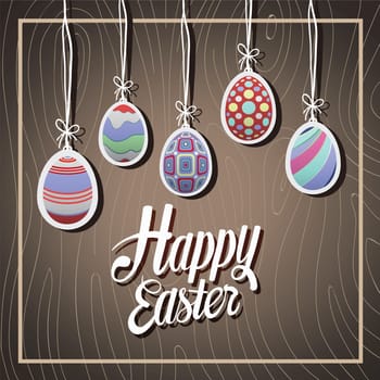 Digitally generated Happy Easter greeting vector
