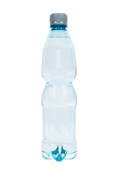 Plastic bottle of drinking water isolated on white background with clipping path