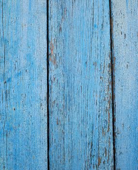 Old blue wooden background. Distressed vintage backdrop. close up