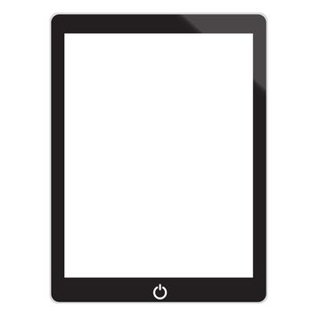 black tablet with white screen on white background. tablet icon for your web site design, logo, app, UI. flat style. 