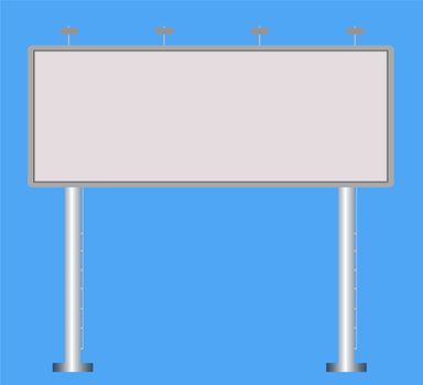 Business white big billboard for advertising on blue background