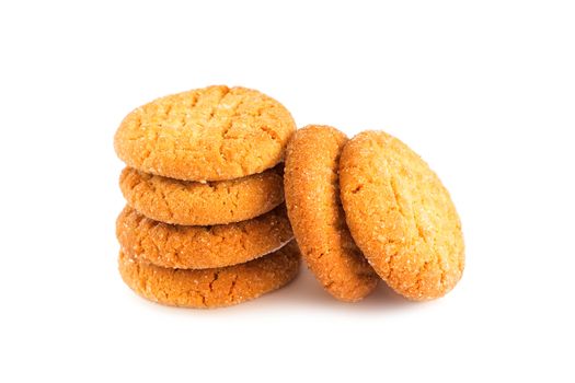 A confection isolated on a white background. Sweet cakes, cookies, muffins, shortbread cookies in front of a white background