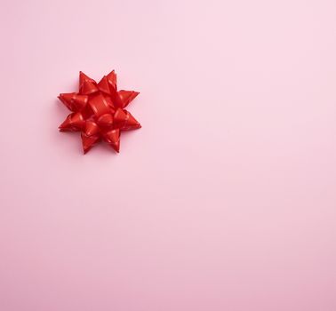 Beautiful abstract pink design template with red bow. Luxury design. Holiday background