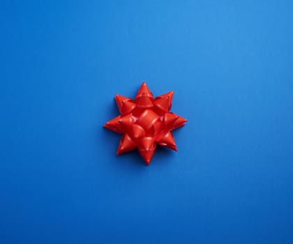 Beautiful abstract blue design template with red bow. Luxury design. Holiday background