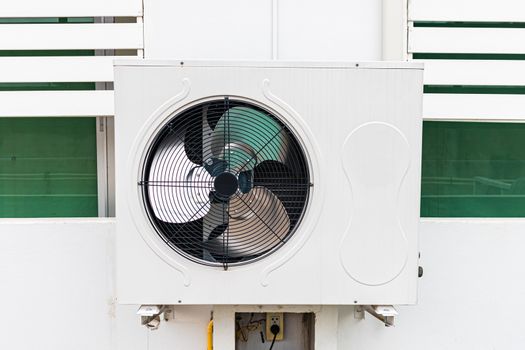 air conditioning systems installed on the walls of the exterior building