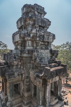 Ancient Angkor Wat Ruins Panorama. Eastern Mebon Temple. Siem Reap, Cambodia 