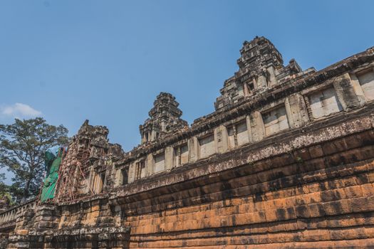 Ancient Angkor Wat Ruins Panorama. Eastern Mebon Temple. Siem Reap, Cambodia 