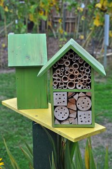 Two green beehive boxes