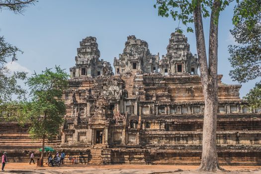 Ancient Angkor Wat Ruins Panorama. Eastern Mebon Temple. Siem Reap, Cambodia