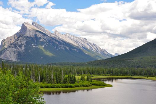 Scenic Mount Rundle in Banff National Park Canada