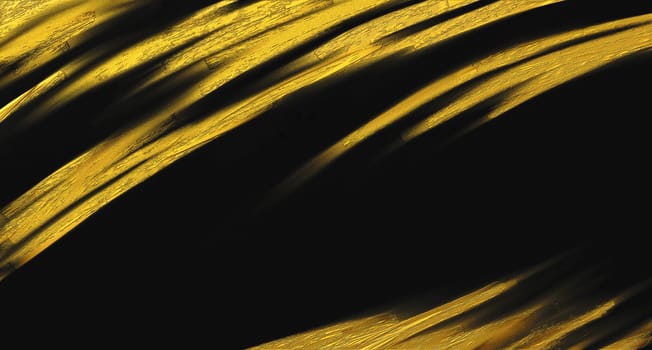 Gold brush stroke on black background