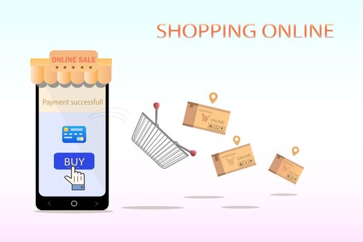 Vector of shopping online concept idea