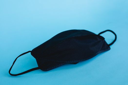 Black face mask for protection PM2.5 dust and germs such as Colona or Covid-19 Virus for healthcare and medical concept