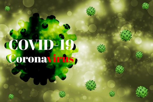 Abstract background of Coronavirus disease (COVID-19) causes respiratory illness (like the flu) with symptoms such as a cough, fever, and difficulty breathing for healthcare and medical concept