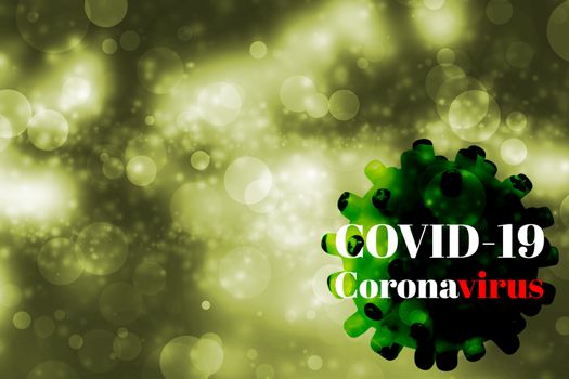 Abstract background of Coronavirus disease (COVID-19) causes respiratory illness (like the flu) with symptoms such as a cough, fever, and difficulty breathing for healthcare and medical concept