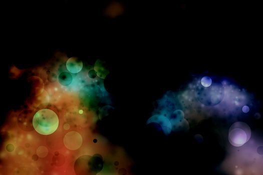 Abstract bokeh light on dark background for holidays event and celebration concept