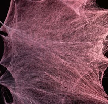 stretched white web with red backlight, background for the holiday Halloween, copy space