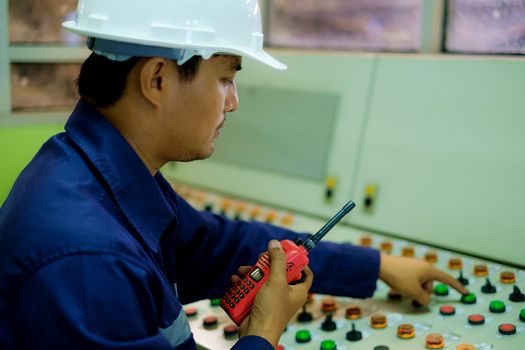 Engineer working in the control room