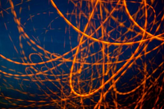 Abstract light traffic motion at night, long exposure photography
