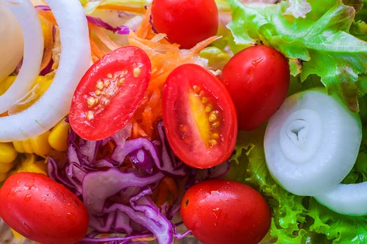 Fresh vegetable salad for diet healthy concept
